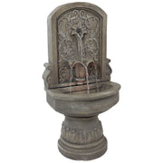 Floral Relief Polyresin Outdoor Wall Fountain