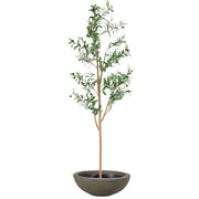 Faux Olive Tree with Stone-Finish Planter
