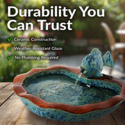 Glazed Ceramic Fish Garden Fountain