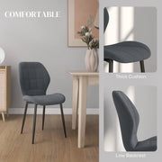 Grid-Tufted Upholstered Dining Chair Set styled in an outdoor dining setting