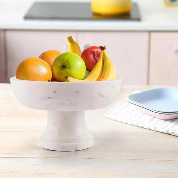 White Marble Pedestal Bowl