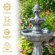 Solar Two-Tier Pineapple Garden Fountain