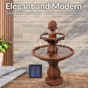 Two-Tier Solar Outdoor Water Fountain