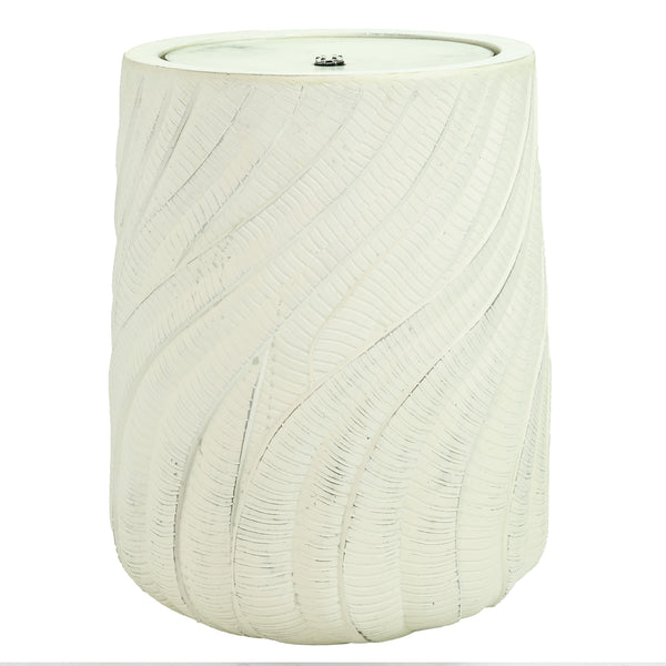 Spiral-Textured Polystone Outdoor Fountain