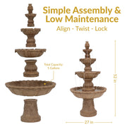 Four-Tier Pineapple Garden Fountain