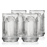 Arch-Pressed Crystal Highball Glass Set