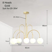Arched Iron Globe Chandelier