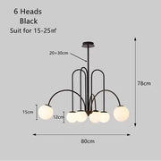 Arched Iron Globe Chandelier