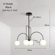 Arched Iron Globe Chandelier