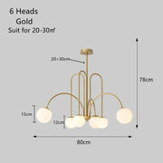 Arched Iron Globe Chandelier