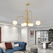 Arched Iron Globe Chandelier
