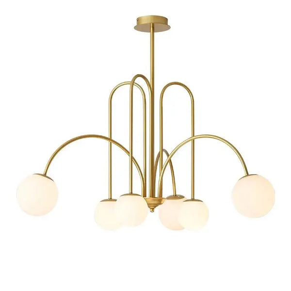 Arched Iron Globe Chandelier