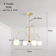 Arched Iron Globe Chandelier