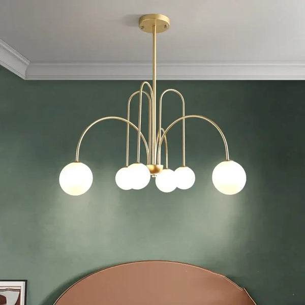 Arched Iron Globe Chandelier
