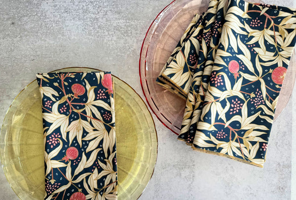 Botanical Print Cotton Napkin Set