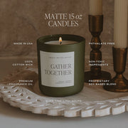 Olive Matte Glass Holiday Soy Candle, 15 oz
