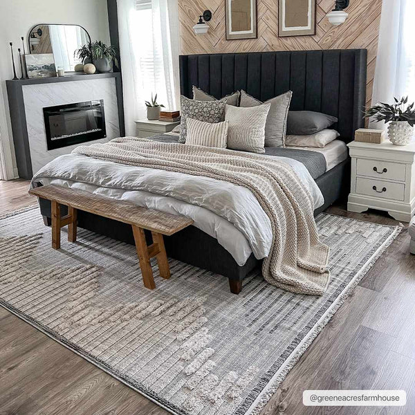 High-Low Texture Fringe Area Rug