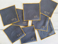 Grey Linen Sweary Cocktail Coaster Set