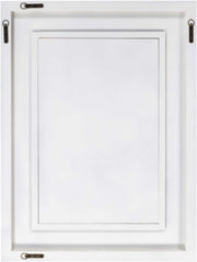Hexagon Mosaic Wood-Grain Framed Mirror