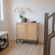 Rattan Door Two-Door Storage Cabinet