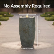 Polystone Cylinder LED Outdoor Fountain