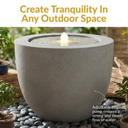 Round Polystone Bubble Outdoor Fountain