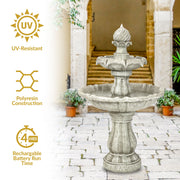 Two-Tier Solar Outdoor Water Fountain