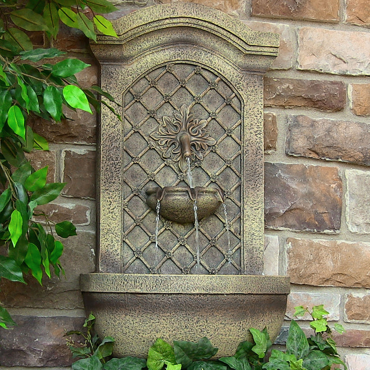 Rosette Leaf Outdoor Wall Fountain