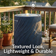 Spiral-Textured Polystone Outdoor Fountain