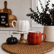 Pumpkin-Shaped Ceramic Coffee Mug