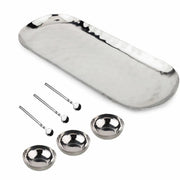 Hammered Stainless Steel Condiment Set, 7-Piece