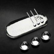 Hammered Stainless Steel Condiment Set, 7-Piece