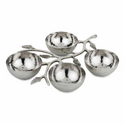 Silver Leaf Branch Serving Bowl Caddy, 4-Bowl