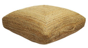 Braided Jute Square Pouf