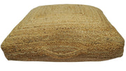 Braided Jute Square Pouf