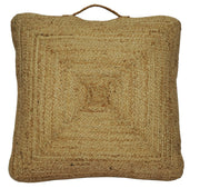 Braided Jute Square Pouf