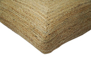Braided Jute Square Pouf