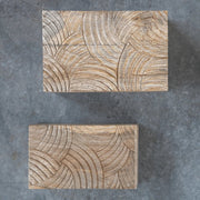Close-up of material and construction detail — Hand-Carved Mango Wood Storage Boxes