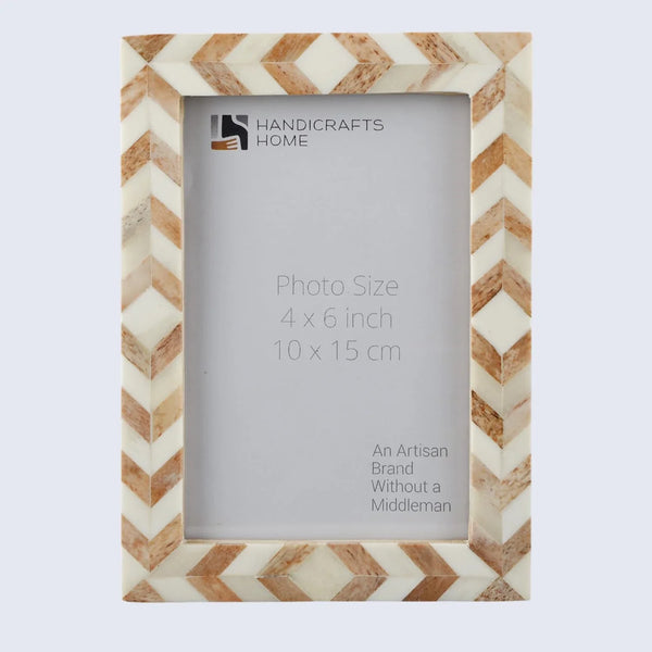 Chevron Bone Inlay Picture Frame