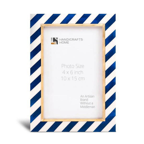Striped Resin Brass Inlay Picture Frame