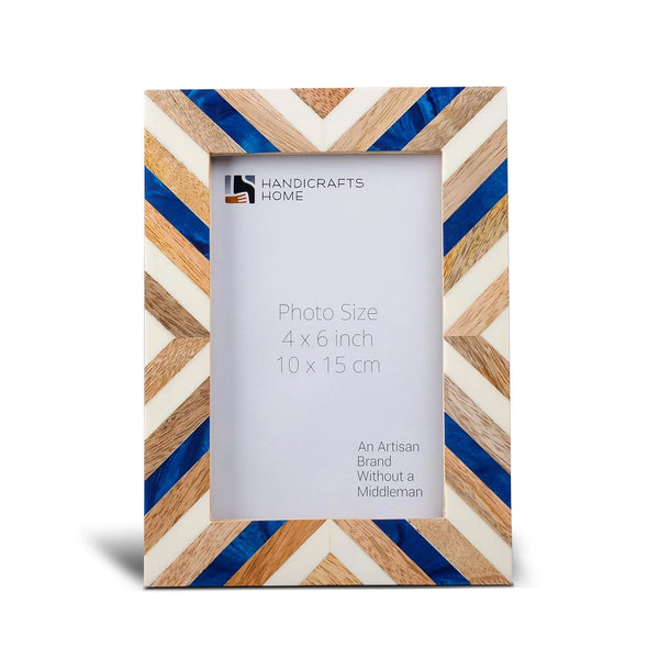 Chevron Inlay Wood Picture Frame