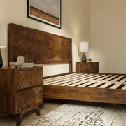 Carved Rubber Wood Platform Bed Frame — additional product view 12