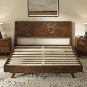 Carved Rubber Wood Platform Bed Frame — additional product view 15