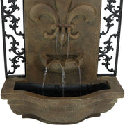 Fleur-de-Lis Scrollwork Outdoor Wall Fountain