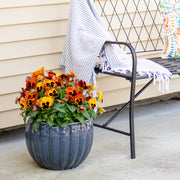 Fluted Glazed Ceramic Planter Pot