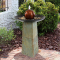 Slate Pedestal Orb Outdoor Fountain