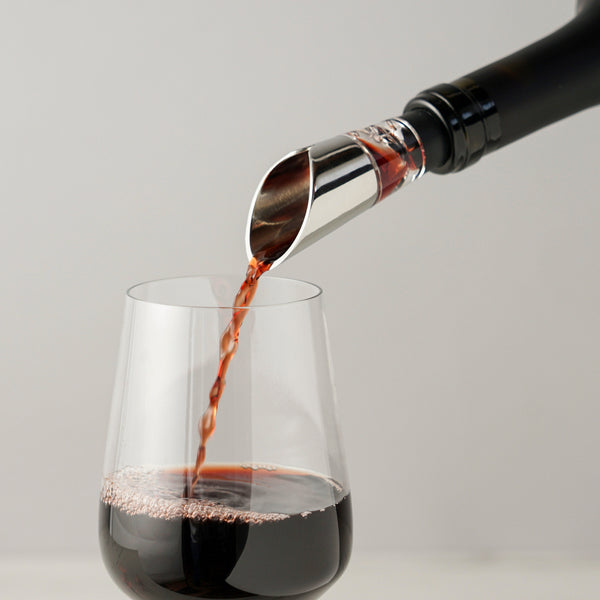 Polished Metal Aerating Wine Pourer