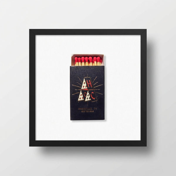 Matchbook Art Framed Print hung in a curated gallery wall arrangement