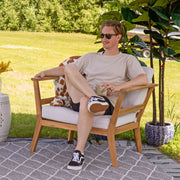 Acacia Wood Outdoor Club Armchair