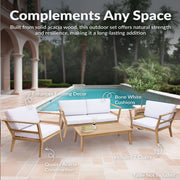 Acacia Wood Outdoor Conversation Set